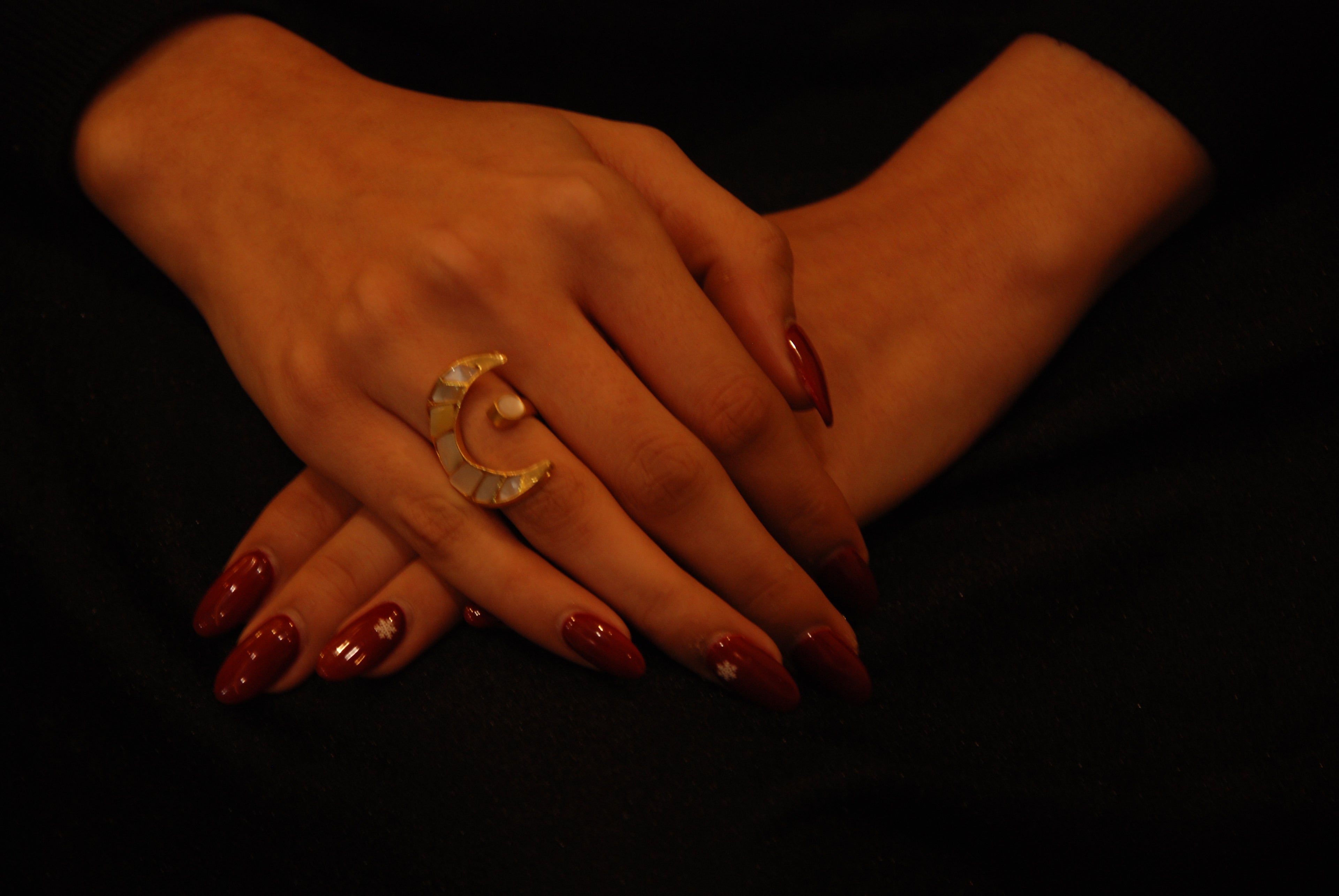 The Selene Crescent Ring