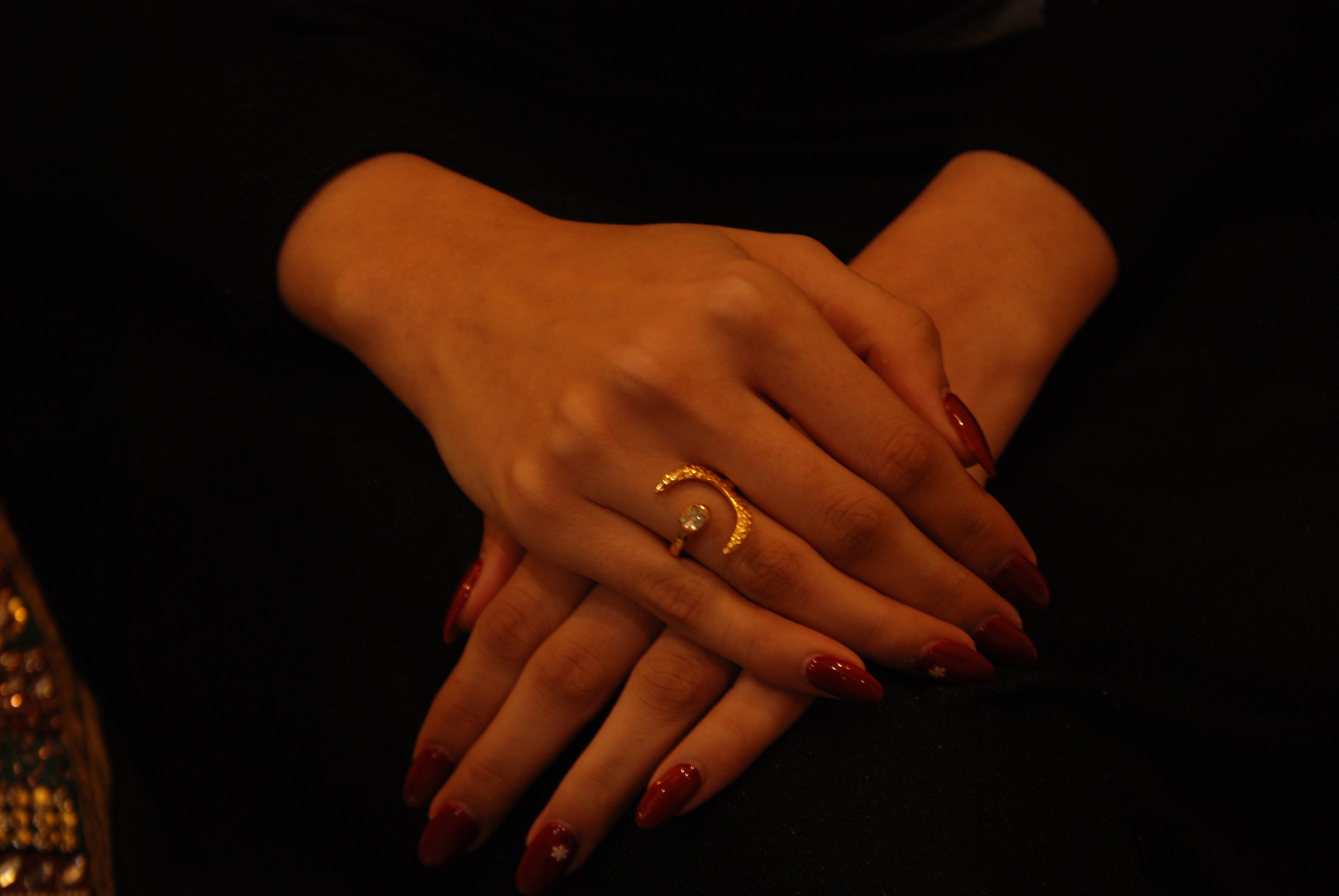 The Tara-Kanti Hammered Crescent Ring