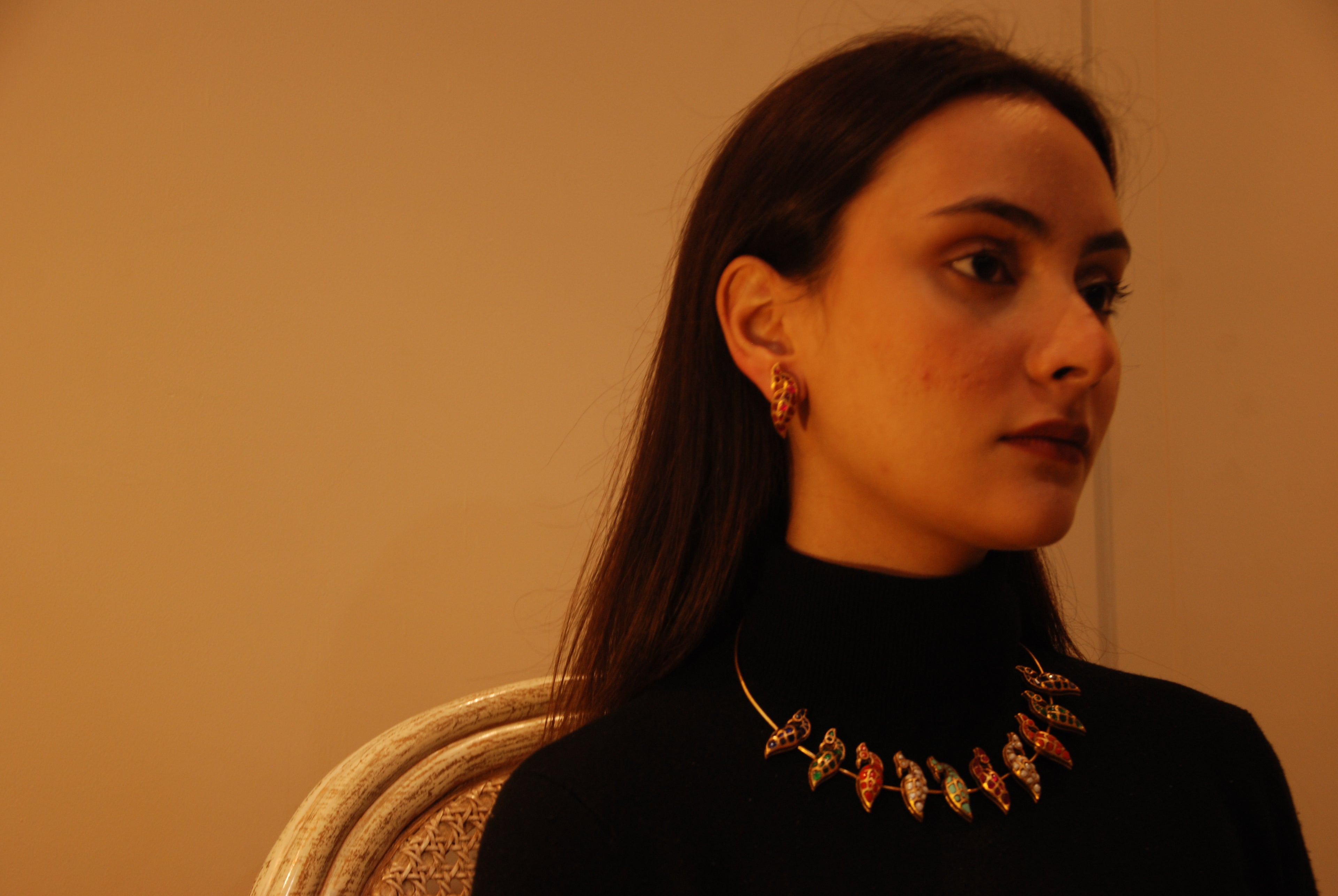 The Nav-Rangi Peacock Hansli Set