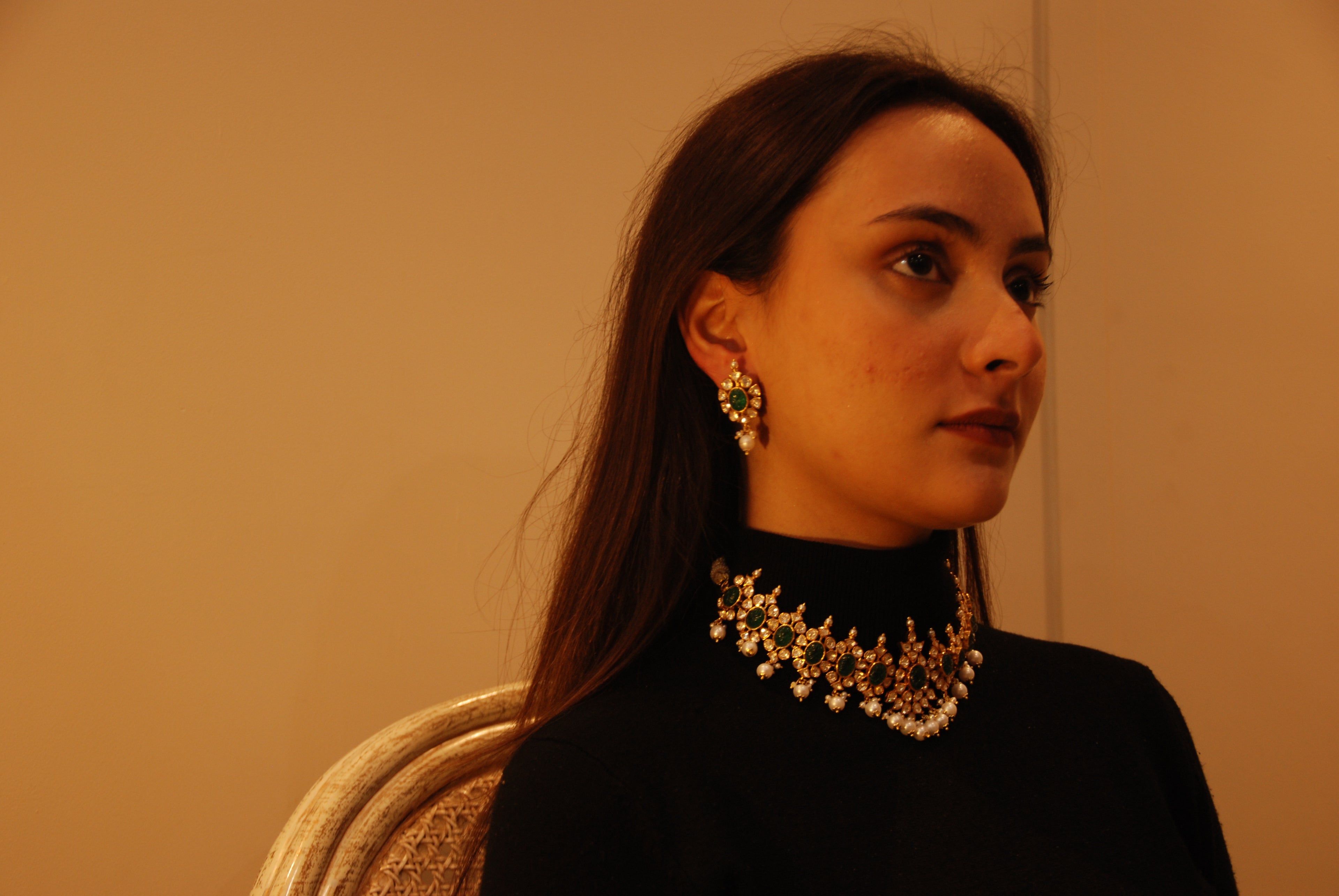 The Virasat Emerald Choker Set