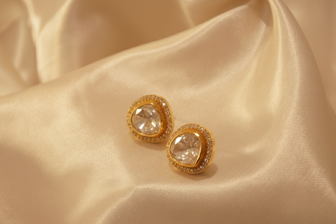 The Noor-e-Qatra Polki Studs