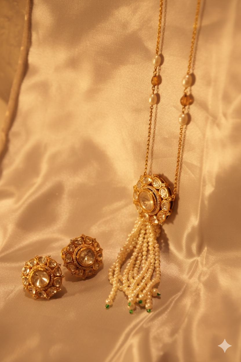 The Shahi Darbar Pearl Tassel Set