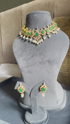 The Virasat Emerald Choker Set
